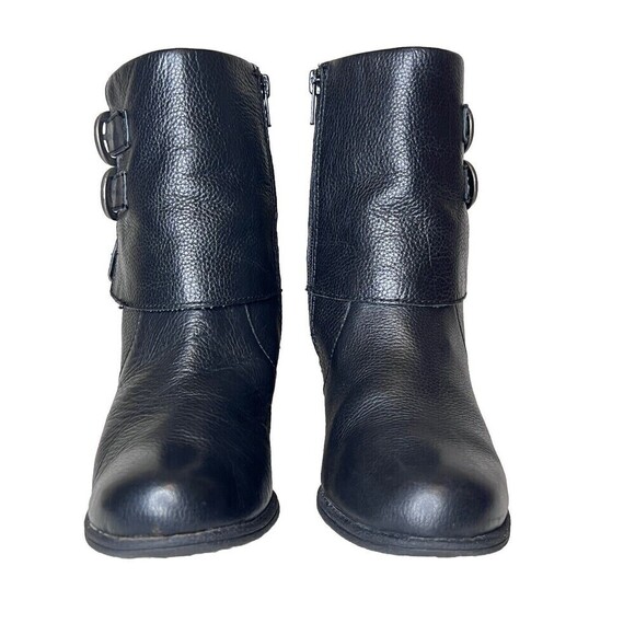 BOC Women's 6.5 Black Traipse Pebbled Leather Heeled Buckle Boot - Picture 2 of 10